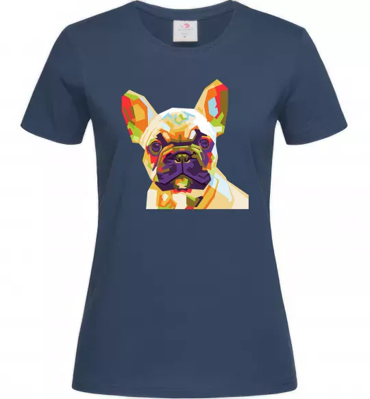 Жіноча футболка Multicolor bulldog Темно-синій фото