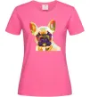 Жіноча футболка Multicolor bulldog Яскраво-рожевий фото