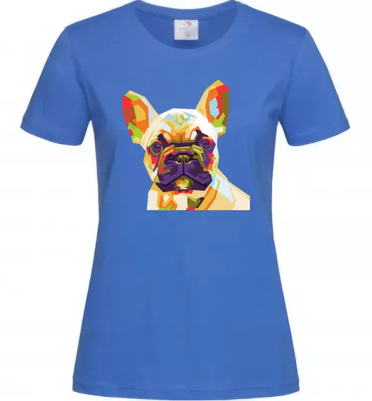 Жіноча футболка Multicolor bulldog Яскраво-синій фото