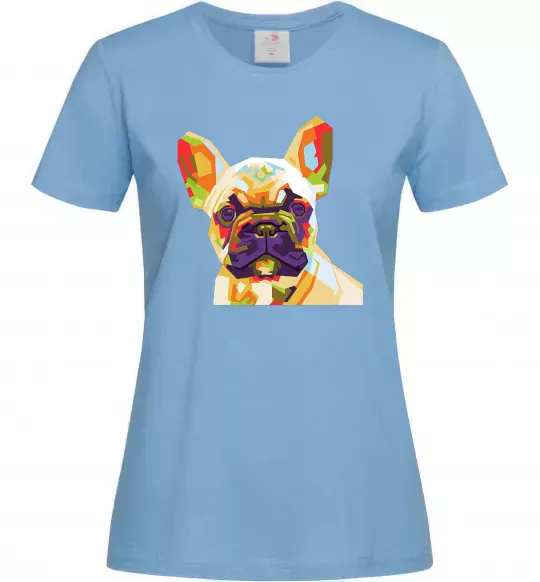 Жіноча футболка Multicolor bulldog Блакитний фото