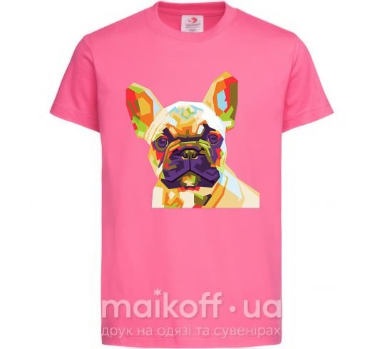 Дитяча футболка Multicolor bulldog Яскраво-рожевий фото