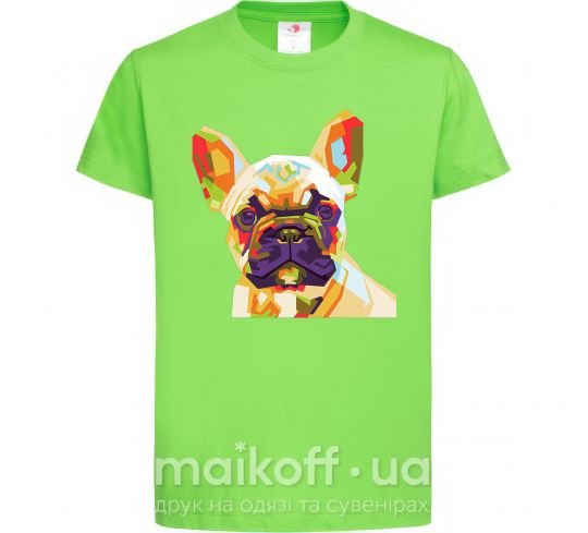 Дитяча футболка Multicolor bulldog Лаймовий фото