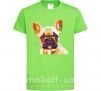 Детская футболка Multicolor bulldog Лаймовый фото
