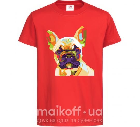 Детская футболка Multicolor bulldog Красный фото