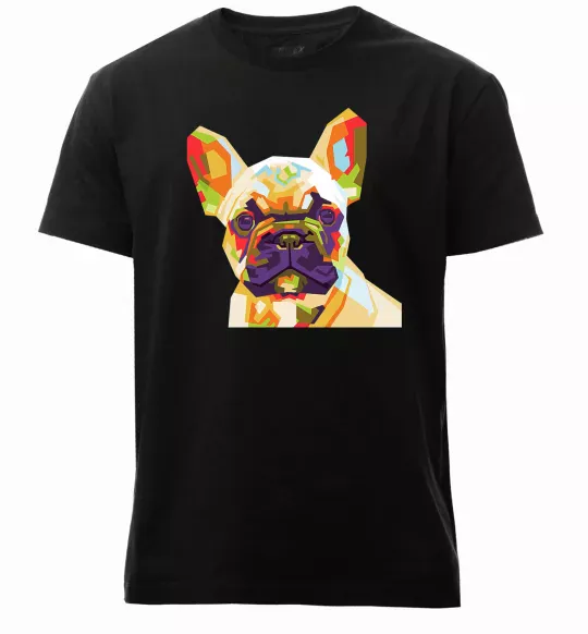 Мужская премиум футболка Multicolor bulldog Черный фото