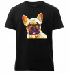 Мужская премиум футболка Multicolor bulldog Черный фото