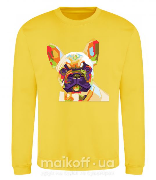 Світшот Multicolor bulldog Сонячно жовтий фото