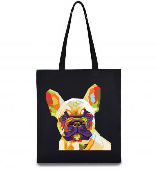 Еко-сумка Multicolor bulldog Чорний фото