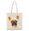 Еко-сумка Multicolor bulldog Бежевий фото