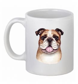 Чашка керамічна Малюнок акварелю бульдог