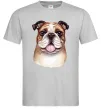 Чоловіча футболка Малюнок акварелю бульдог Сірий фото
