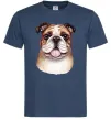 Чоловіча футболка Малюнок акварелю бульдог Темно-синій фото