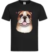 Чоловіча футболка Малюнок акварелю бульдог Чорний фото