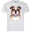 Чоловіча футболка Малюнок акварелю бульдог Білий фото