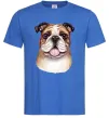 Чоловіча футболка Малюнок акварелю бульдог Яскраво-синій фото
