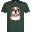 Чоловіча футболка Малюнок акварелю бульдог Темно-зелений фото