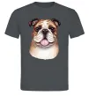 Чоловіча футболка Малюнок акварелю бульдог Графіт фото