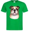 Чоловіча футболка Малюнок акварелю бульдог Зелений фото