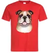 Чоловіча футболка Малюнок акварелю бульдог Червоний фото