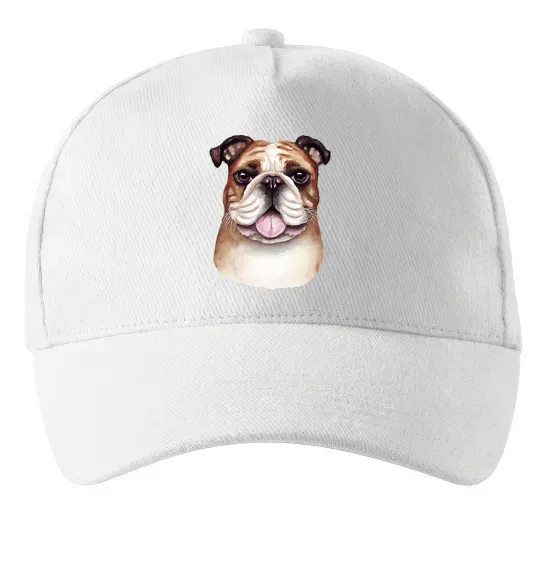 Кепка Малюнок акварелю бульдог Білий фото