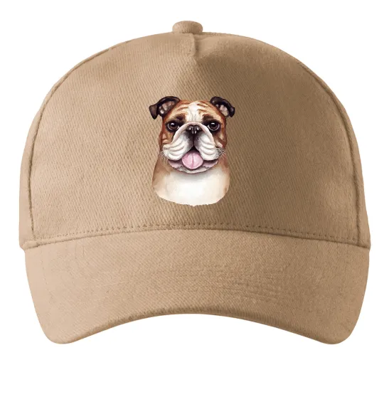 Кепка Малюнок акварелю бульдог Песочный фото