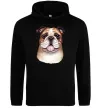 Мужская толстовка (худи) Малюнок акварелю бульдог Черный фото