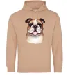 Мужская толстовка (худи) Малюнок акварелю бульдог Песочный фото
