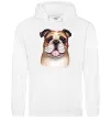 Женская толстовка (худи) Малюнок акварелю бульдог Белый фото