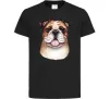 Детская футболка Малюнок акварелю бульдог Черный фото