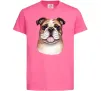 Детская футболка Малюнок акварелю бульдог Ярко-розовый фото