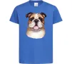 Детская футболка Малюнок акварелю бульдог Ярко-синий фото