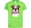Детская футболка Малюнок акварелю бульдог Лаймовый фото