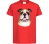 Детская футболка Малюнок акварелю бульдог Красный фото