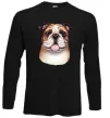 Лонгслив Малюнок акварелю бульдог Черный фото