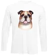 Лонгслив Малюнок акварелю бульдог Белый фото