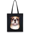 Эко-сумка Малюнок акварелю бульдог Черный фото