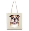 Эко-сумка Малюнок акварелю бульдог Бежевый фото