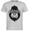 Мужская футболка Gorilla in glasses Серый фото