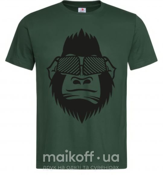 Чоловіча футболка Gorilla in glasses Темно-зелений фото
