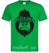 Мужская футболка Gorilla in glasses Зеленый фото