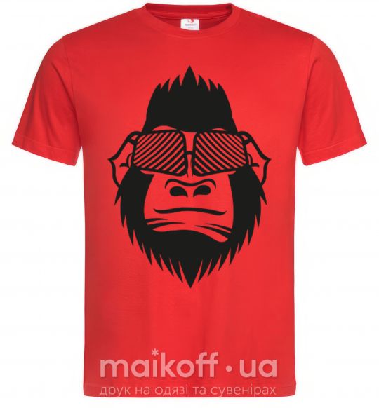 Чоловіча футболка Gorilla in glasses Червоний фото