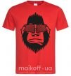 Мужская футболка Gorilla in glasses Красный фото