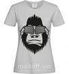 Женская футболка Gorilla in glasses Серый фото
