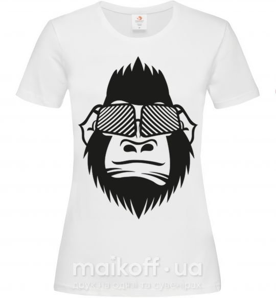 Жіноча футболка Gorilla in glasses Білий фото