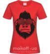 Женская футболка Gorilla in glasses Красный фото