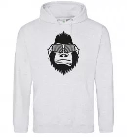 Мужская толстовка (худи) Сіра горила Серый меланж фото