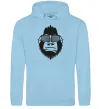 Мужская толстовка (худи) Gorilla in glasses Голубой фото