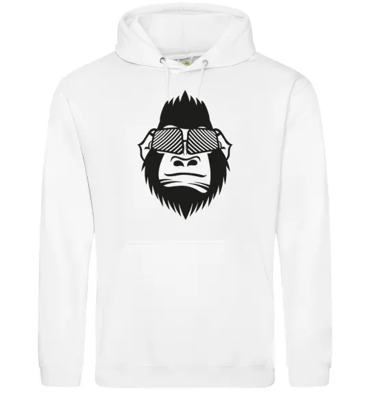 Женская толстовка (худи) Gorilla in glasses Белый фото