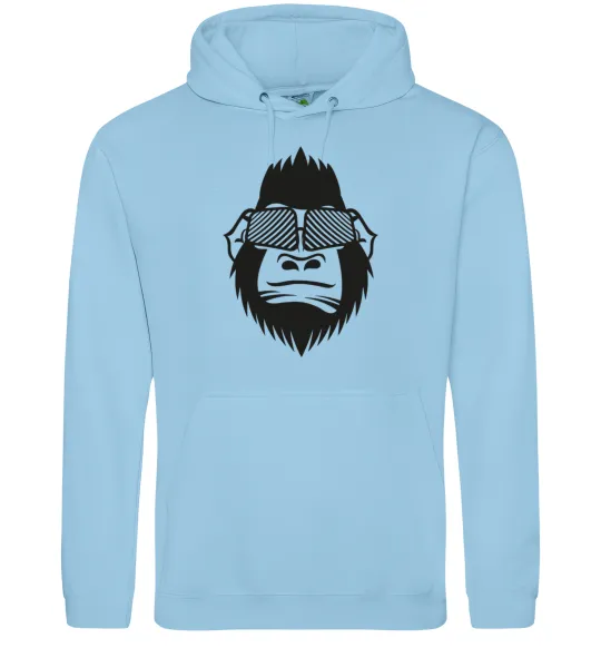 Жіноча толстовка (худі) Gorilla in glasses Блакитний фото