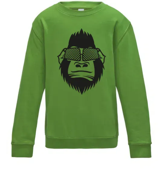 Дитячий світшот Gorilla in glasses Лаймовий фото